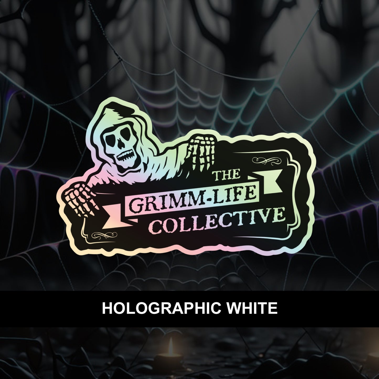 Holographic White Sticker