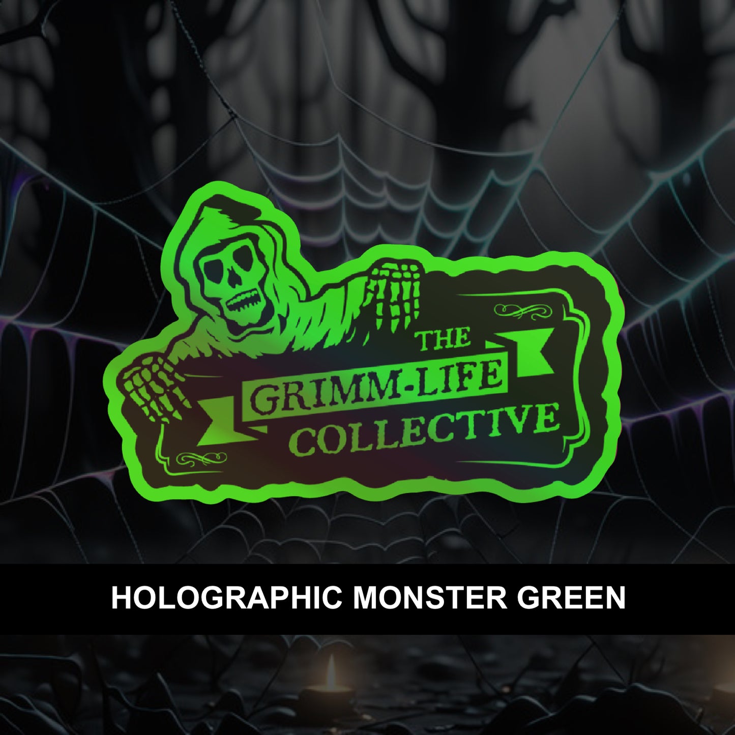 Holographic Monster Green Sticker