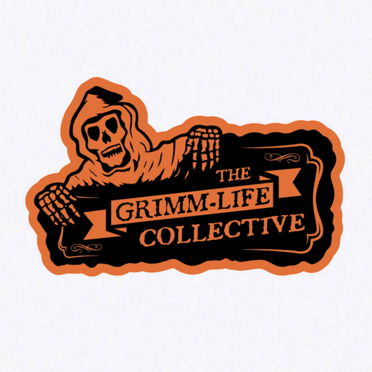 Halloween Orange Grimm Ghoul Logo Sticker