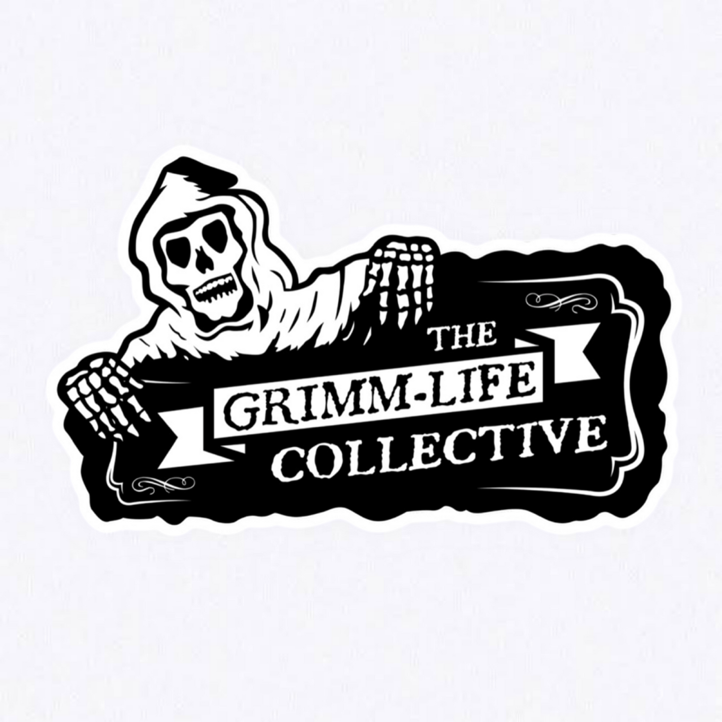 White Grimm Ghoul Logo Sticker